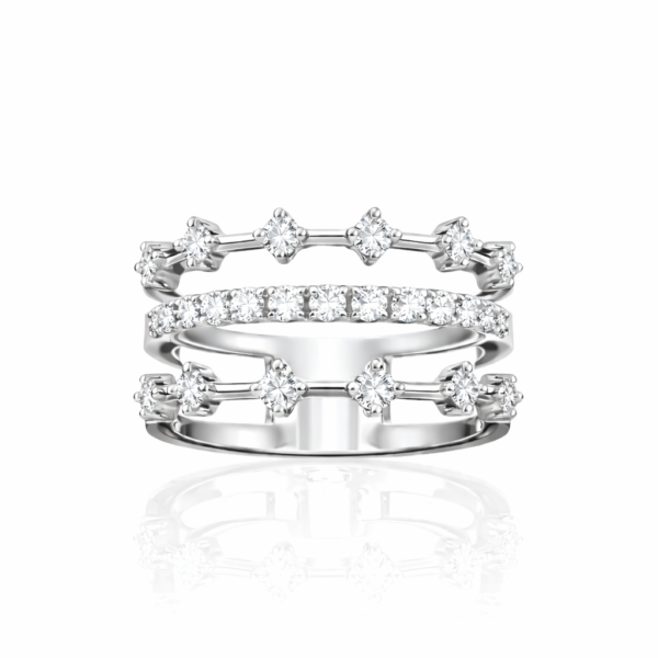 Trinitas, inel din aur alb, 18K, cu 0,80 ct diamante