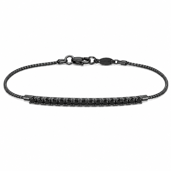 Brățară semi-tennis, din aur rodiat negru, 18K, cu 0,56 ct diamante negre