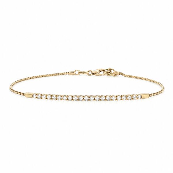 Brățară semi-tennis, din aur galben, 18K, cu 0,42ct diamante albe